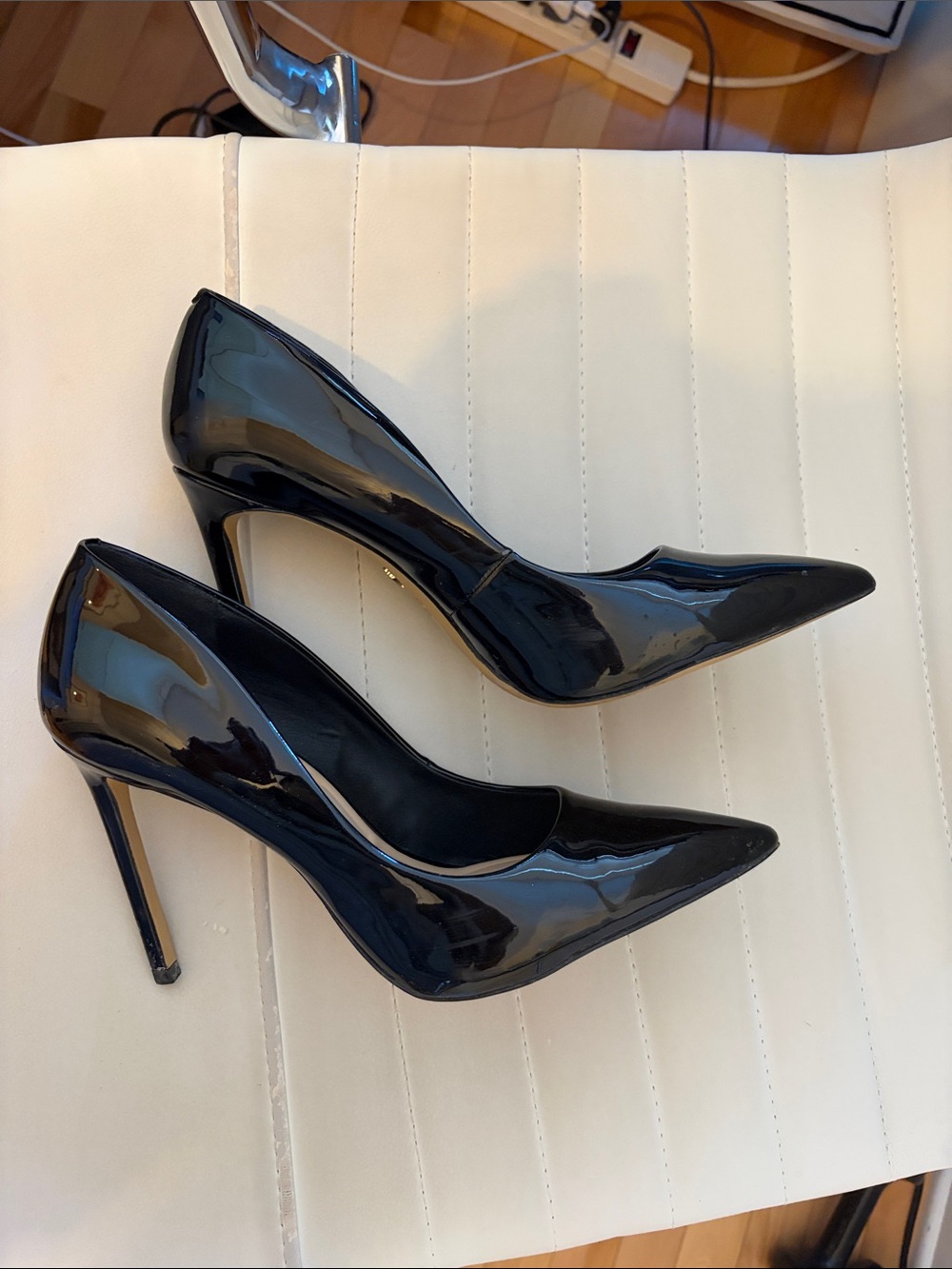 Aldo Black Patent Pointed Stiletto Heels